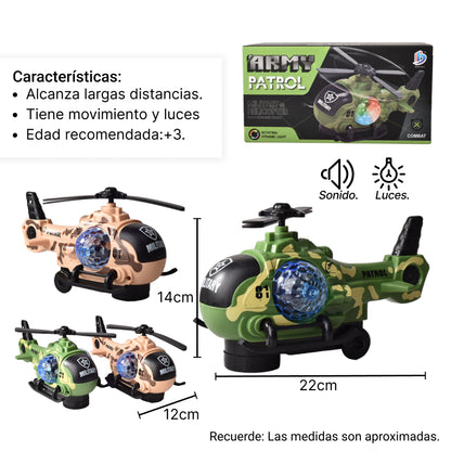 AVION HELICOPTERO PARA NIÑO CON LUCES Y MOVIMIENTO