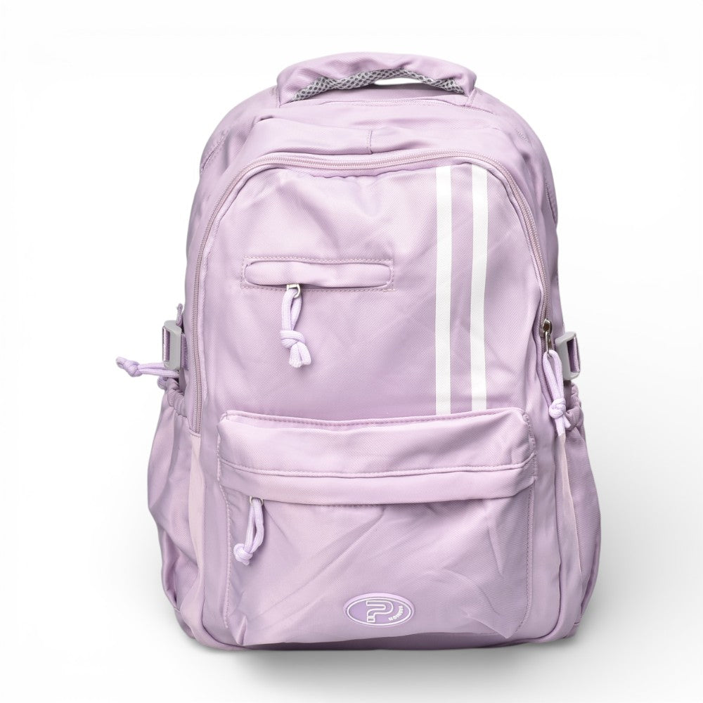maleta morral negro lila y rosado poliester dim:45x30x16
