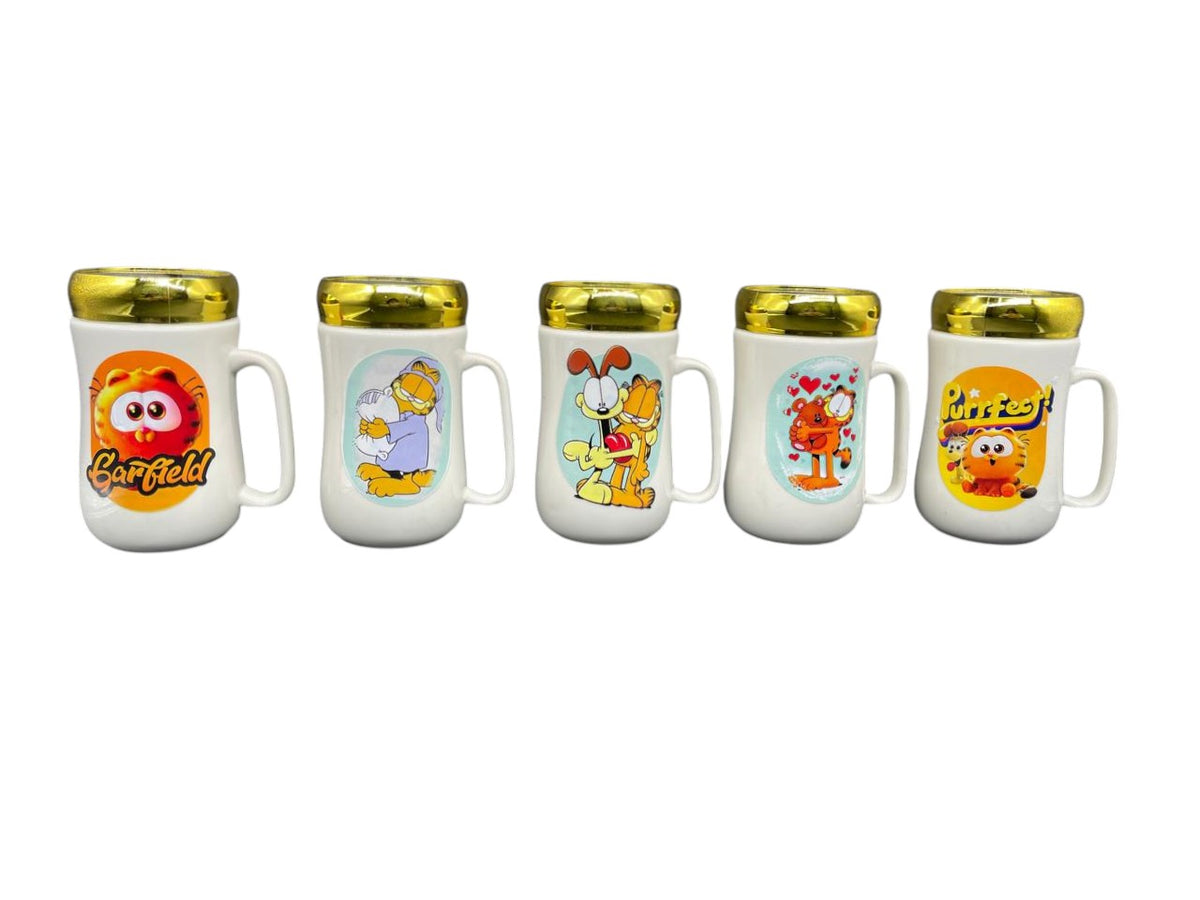 mug pocillo ceramica con tapa espejo personaje 450ml