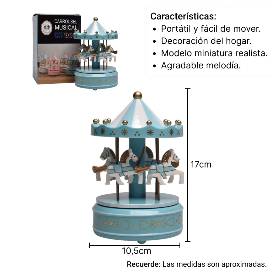 caja de musica en forma de carrusel
