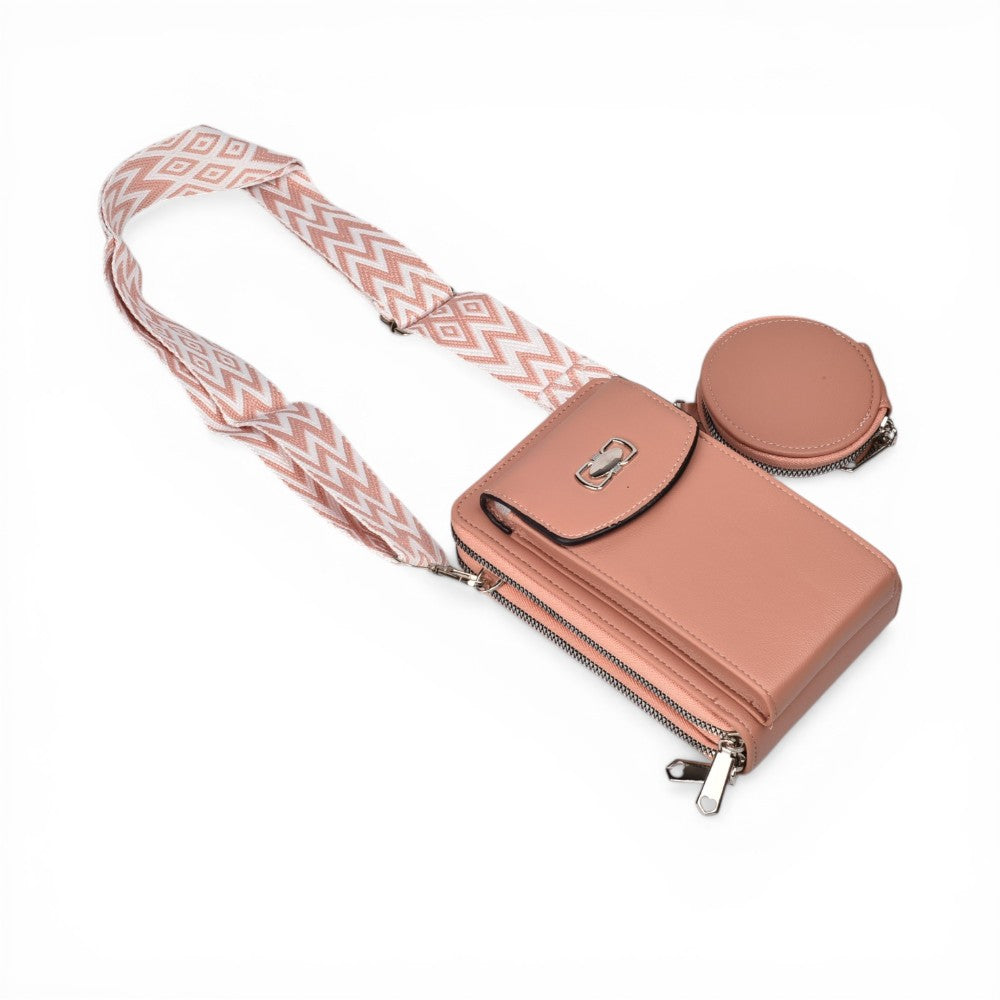 bolso para dama sintetico con monedero dim: 11x18x7