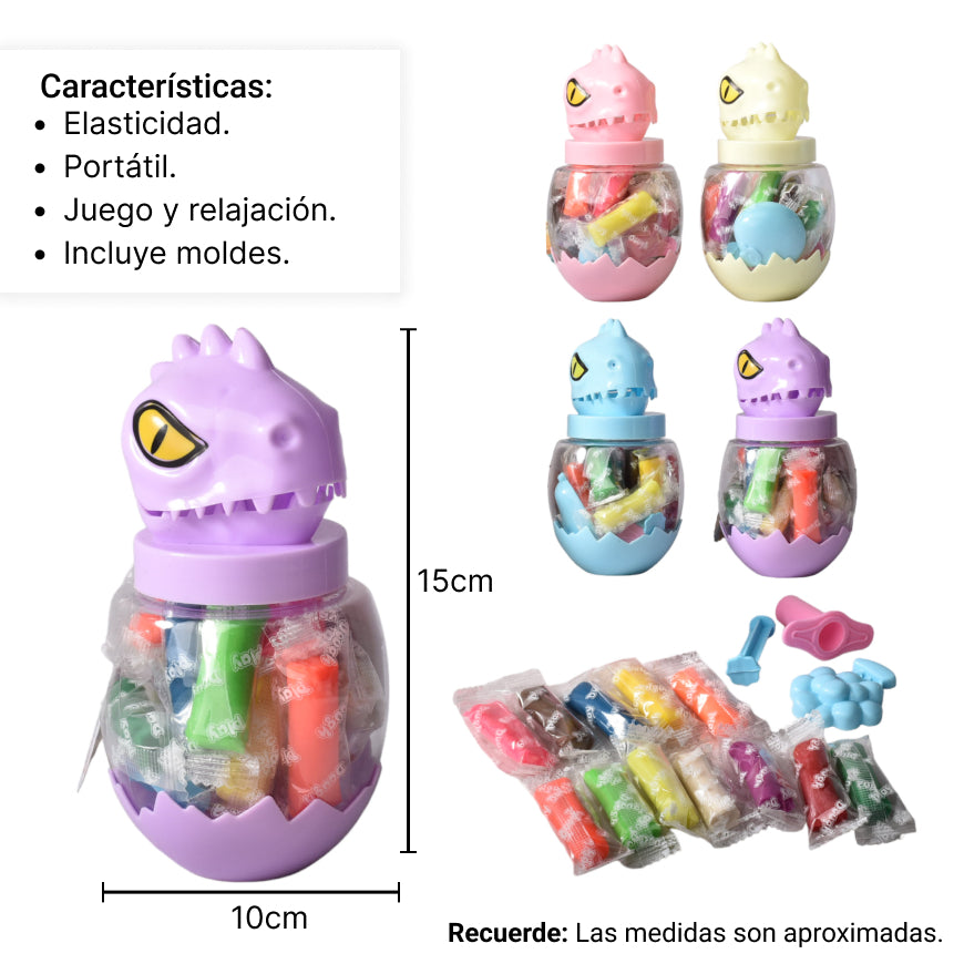 set plastilina moldeable accesorios forma dinosaurio