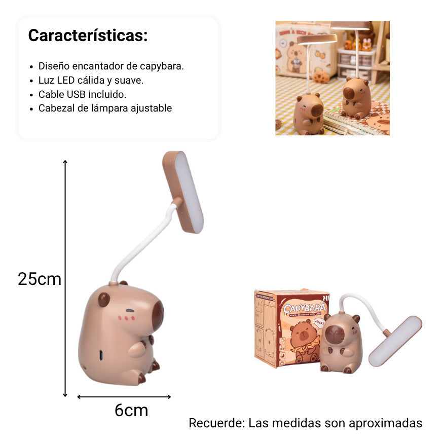 lampara plastico cafe forma capybara dim: 6x7x25