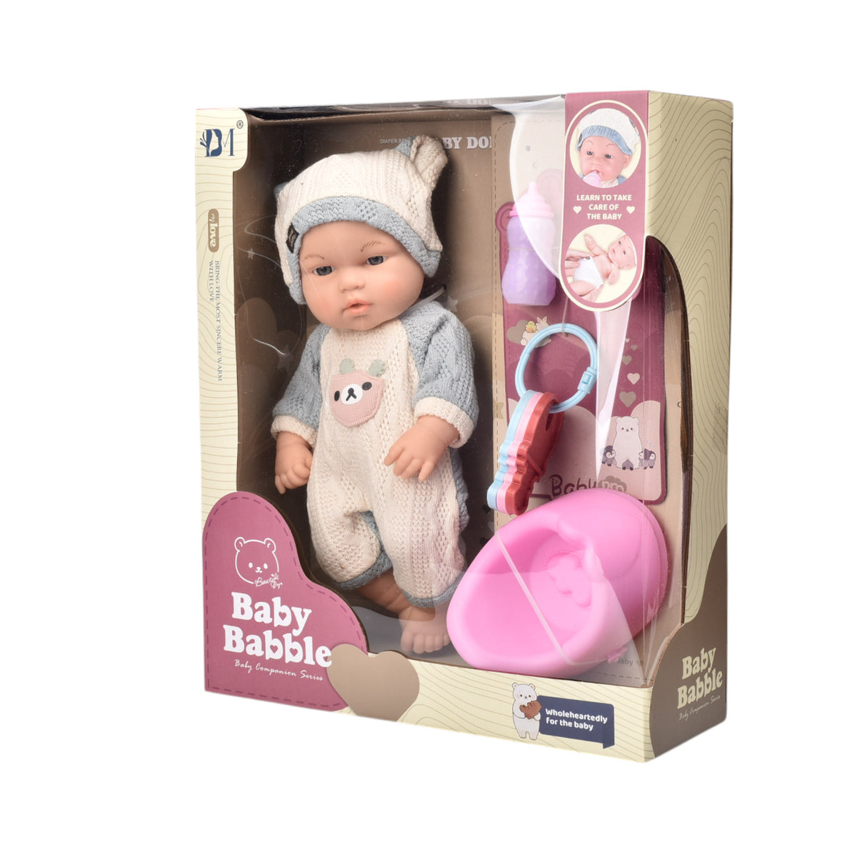 muñeca de caucho realista con accesorios dim:15x9x31cm