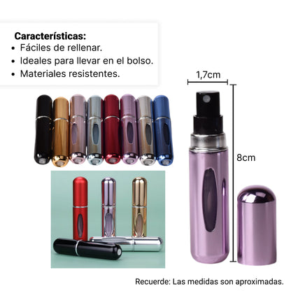 ATOMIZADOR PEQUEÑO PERFUMERO RECARGABLE PEQUEÑO 5ML