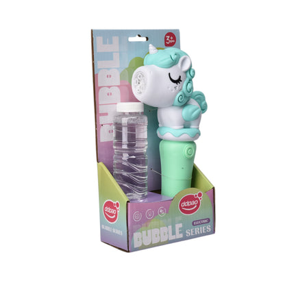 JUGUETE PISTOLA DE BURBUJAS UNICORNIO PLASTICO DIM:13X6X26