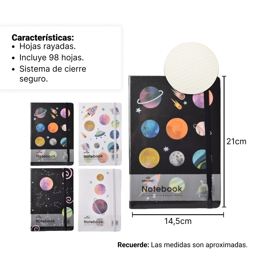 cuaderno agenda planeador notebook  diseños planetas