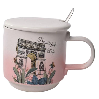 POCILLO CON CUCHARA MUG POCILLO CERAMICA DE CAFE VASO MUG