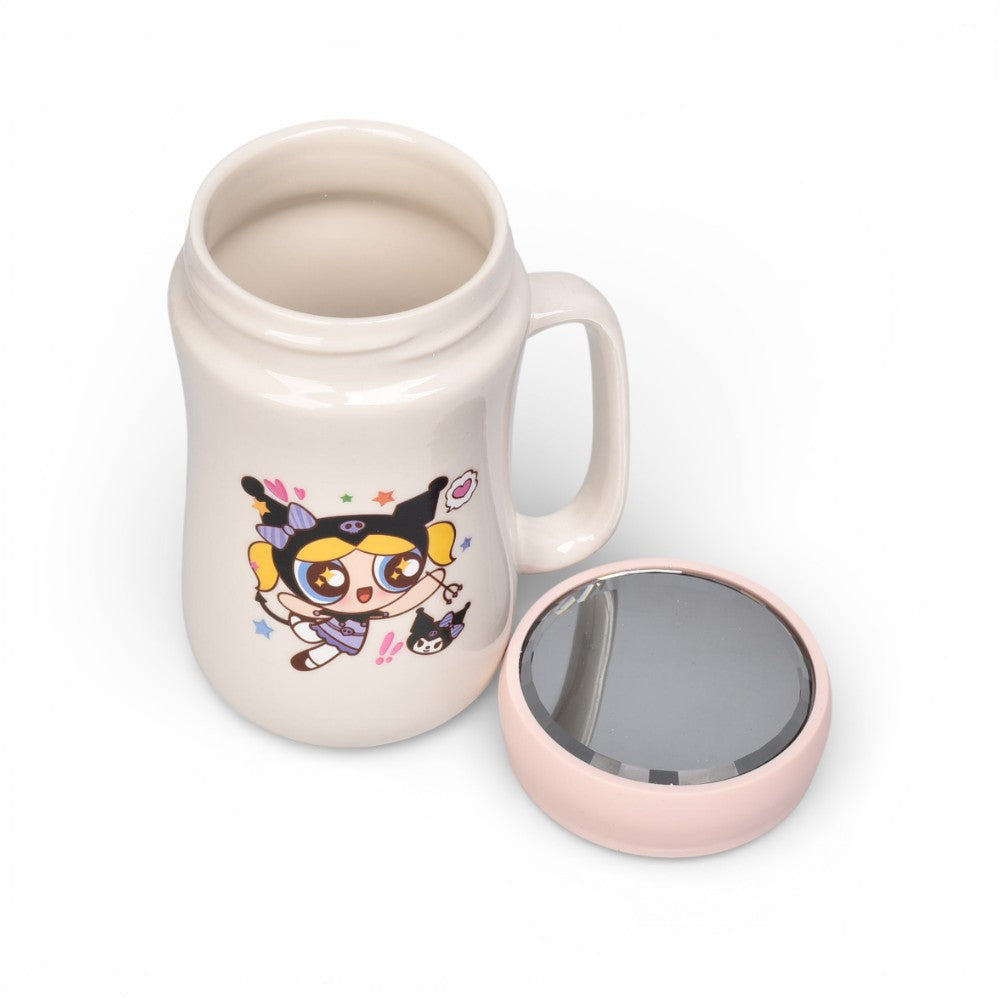 mug pocillo con tapa ceramica personaje 480ml dim:7x7x14