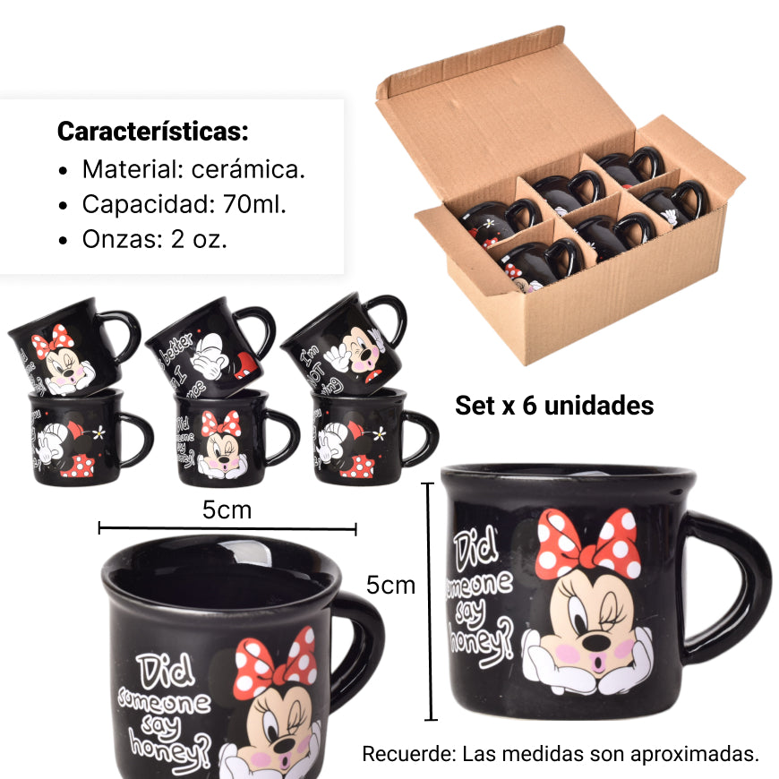 pocillo set x 6 pzas personajes