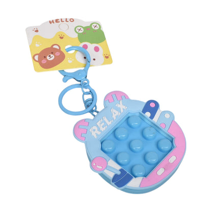 LLAVERO PLASTICO FORMA DE JUEGO AZUL ROSADO DIM:7X7X1