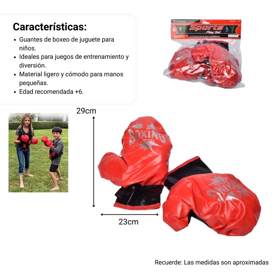 juguete guantes de boxeo plastico dim:24x10x32