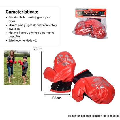 JUGUETE GUANTES DE BOXEO PLASTICO DIM:24X10X32