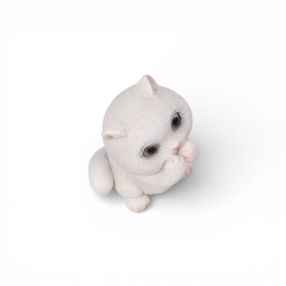 ADORNO RESINA BLANCO DISEÑO GATO DIM:3X5X3