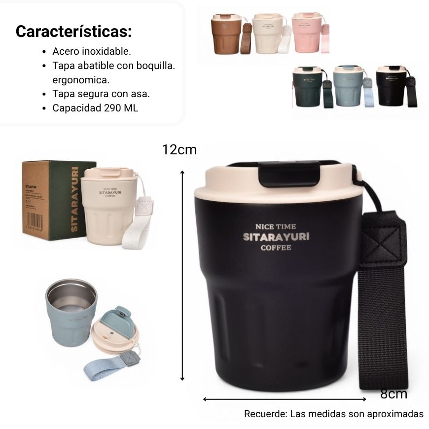 termo acero inoxidable 290ml dim: 8x8x11