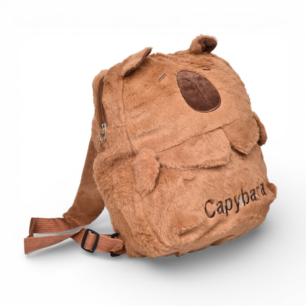 maleta morral capybara peluche poliester dim:29x25x7