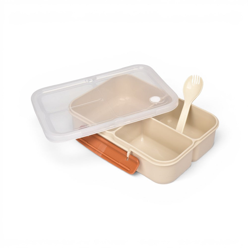 portacomida con divisiones y con cubierto plastico 1200ml