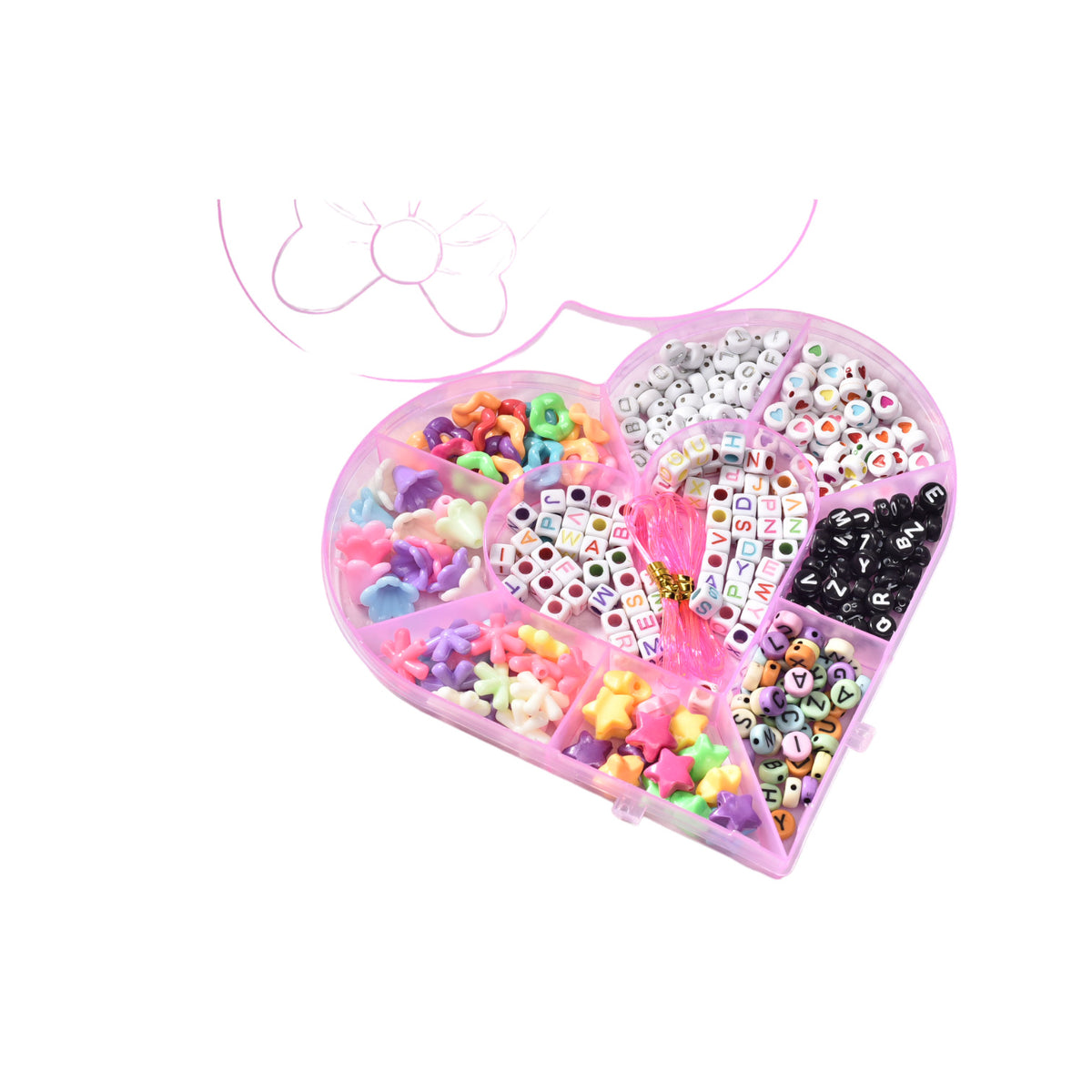 set kit forma corazon para hacer pulseras plastico dim:16x15