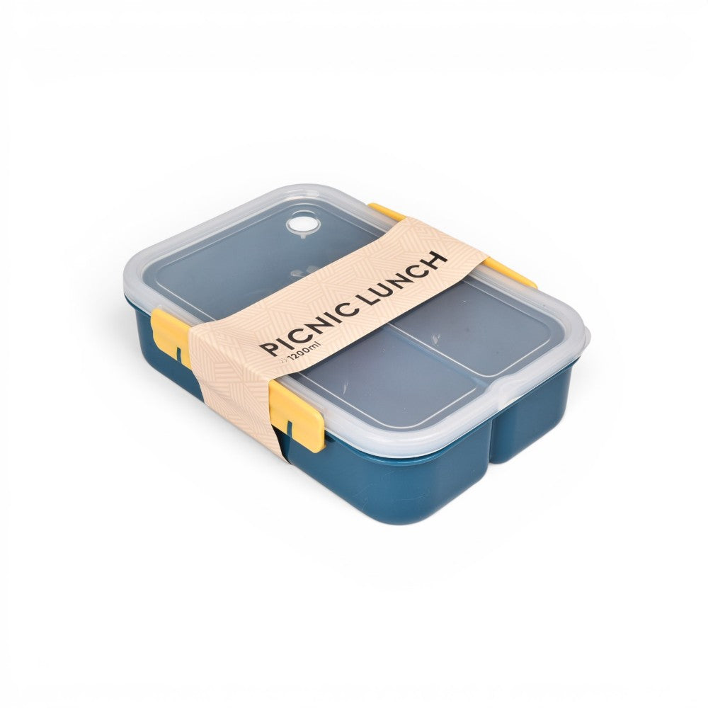 portacomida con divisiones y con cubierto plastico 1200ml