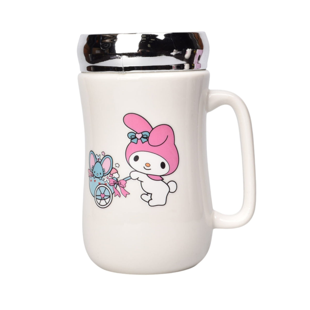 mug pocillo ceramica con tapa espejo personaje 460ml dim:14x7