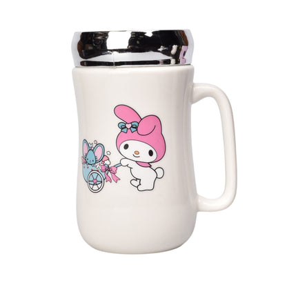 MUG POCILLO CERAMICA CON TAPA ESPEJO PERSONAJE 460ML DIM:14X7