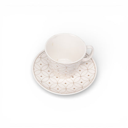 SET POCILLO CON PLATO BLANCO CERAMICA 80ML DIM:6X6X5