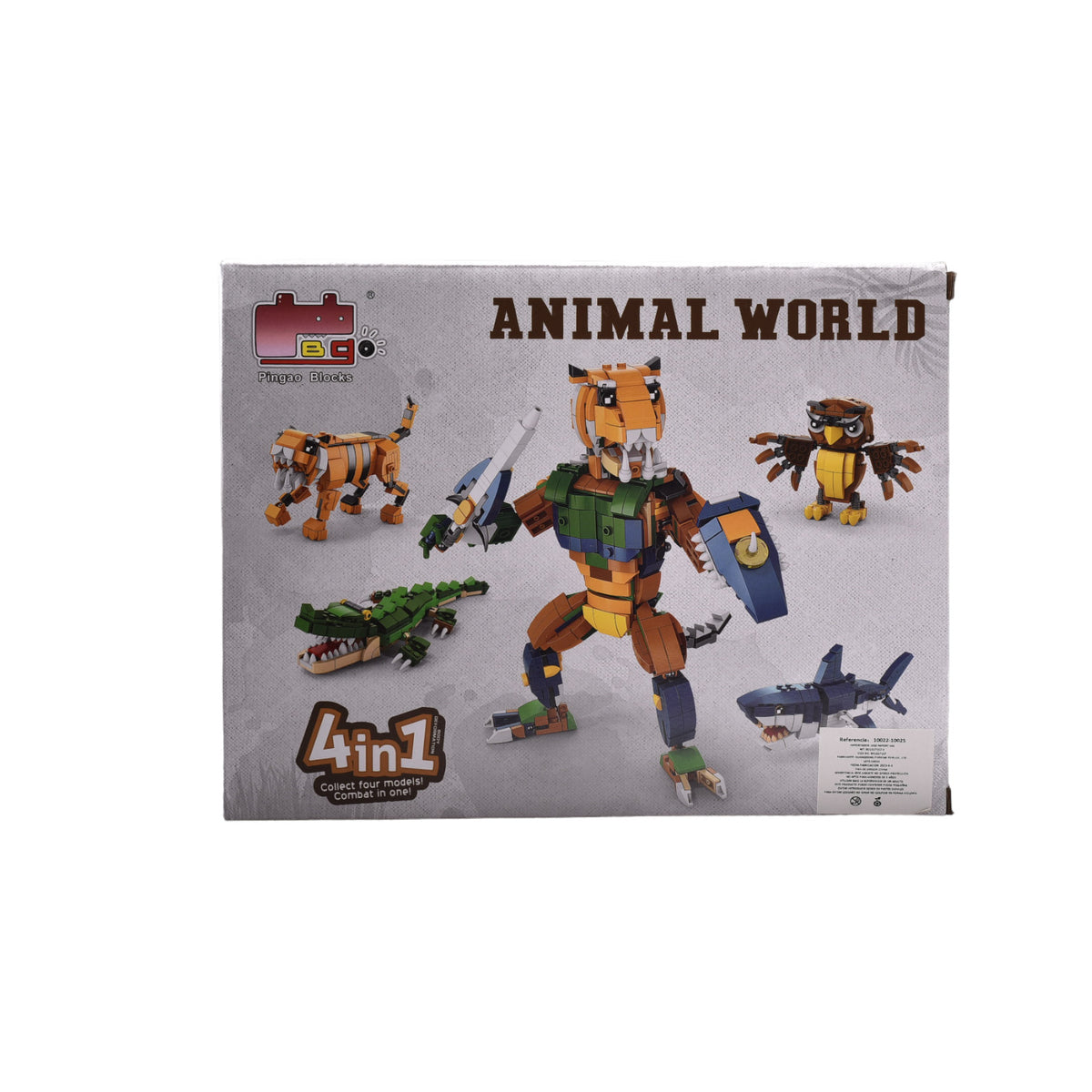 fichas de armar animales salvajes en plastico