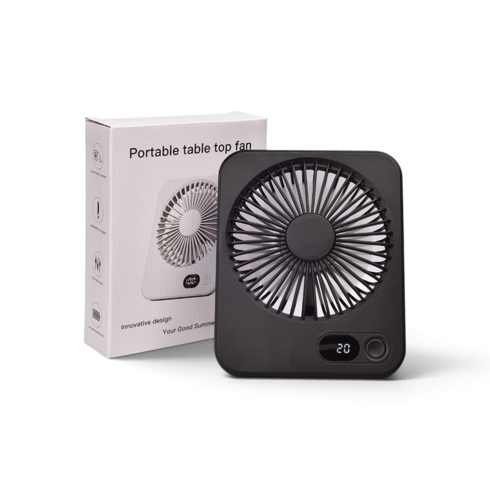 ventilador con cabel usb recargable dim:13x16cm
