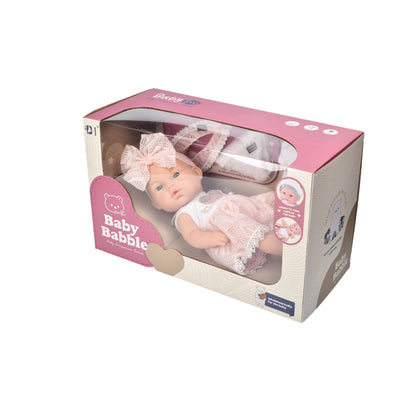 JUGUETE BEBE MUÑECA DE CAUCHO REALISTA CON ACCESORIOS DIM:34X15X20