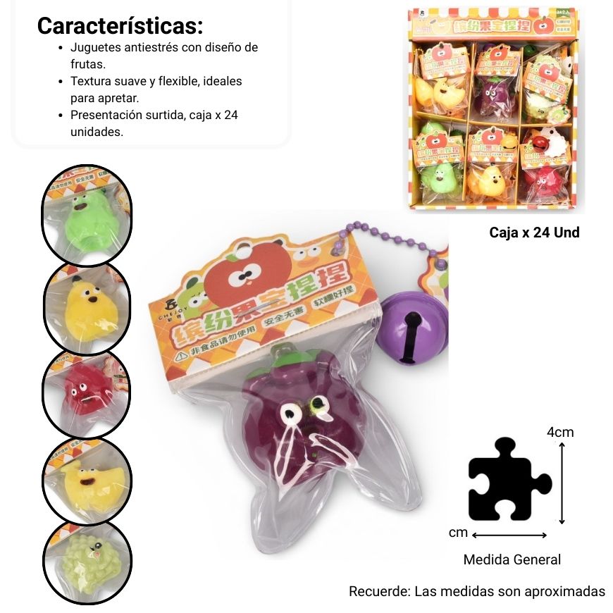 squishy anti estrés formas frutas elastico  dim:4x4x1