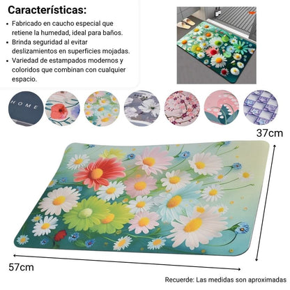 TAPETE DE BAÑO ABSORBENTE ANTIDESLIZANTE CAUCHO