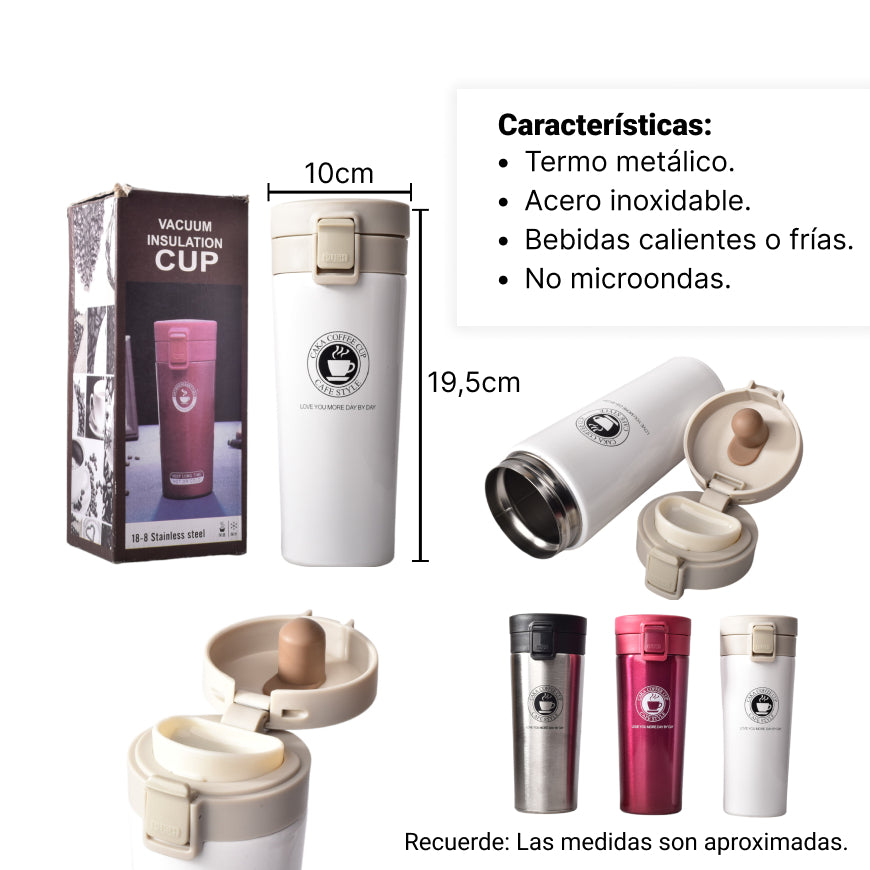 termo metalico 500ml bebidas calientes frias