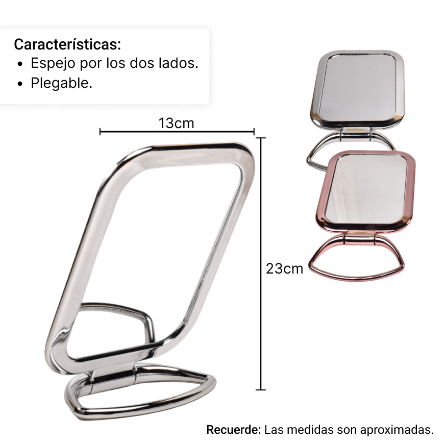 espejo tocador cuadrado dim:23*13cm