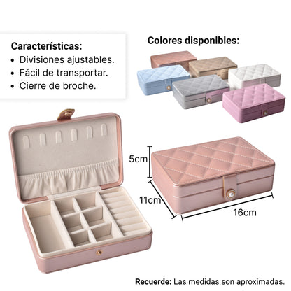 JOYERO ORGANIZADOR CAJA ESTUCHE FORMA CUADRADO SINTETICO