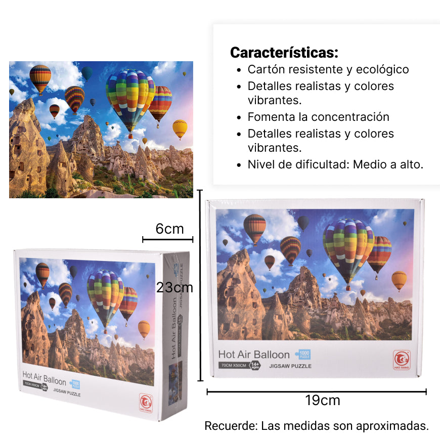rompecabezas 1000 piezas globo aerostatico carton