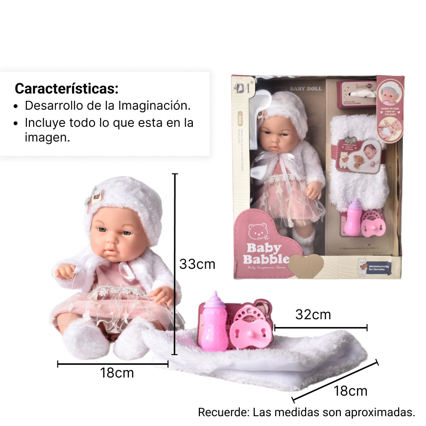 juguete bebe muñeca de caucho realista con accesorios