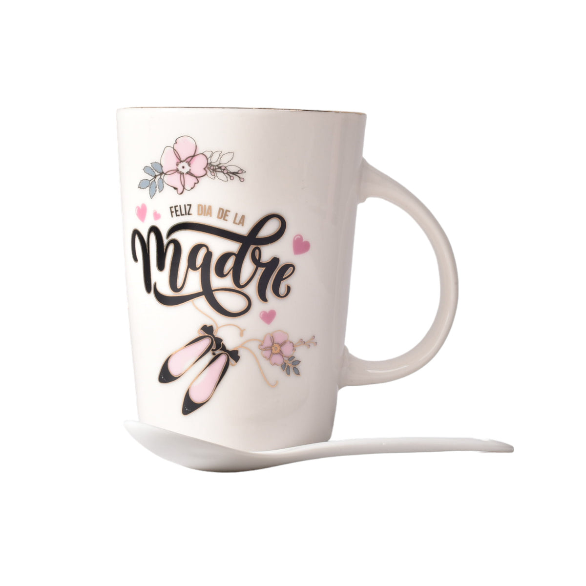 mug pocillo con cuchara ceramica