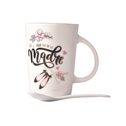 MUG POCILLO CON CUCHARA CERAMICA