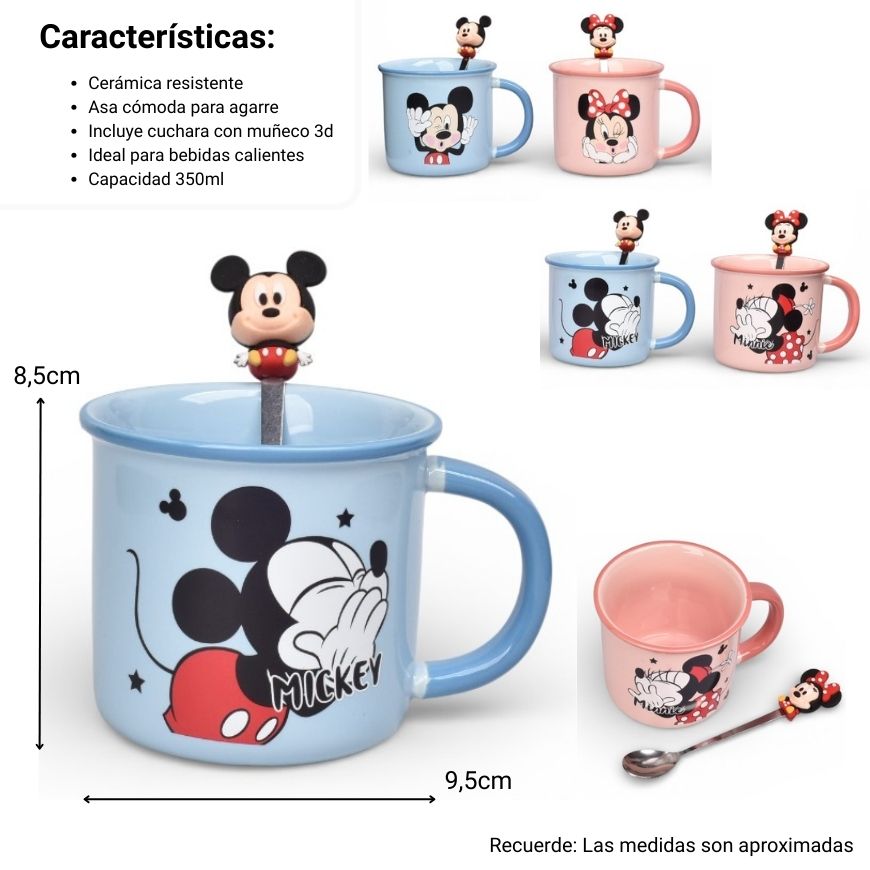 mug pocillo ceramica personaje 350ml dim:9x9x8