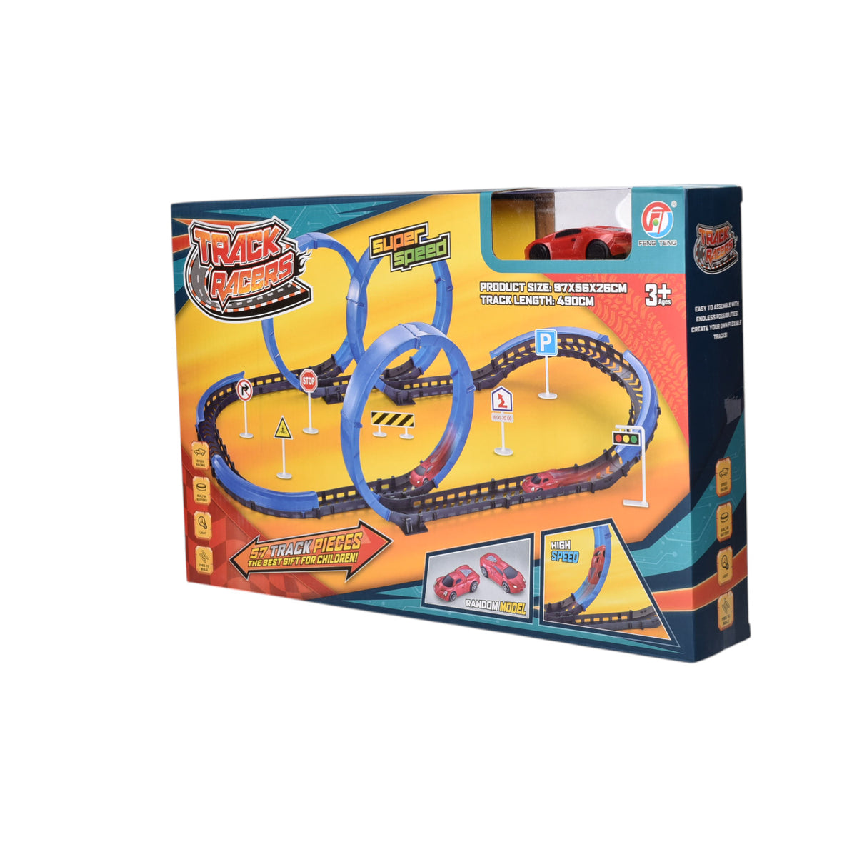 juguete pista de carros con sonido y movimiento dim:42x6x27