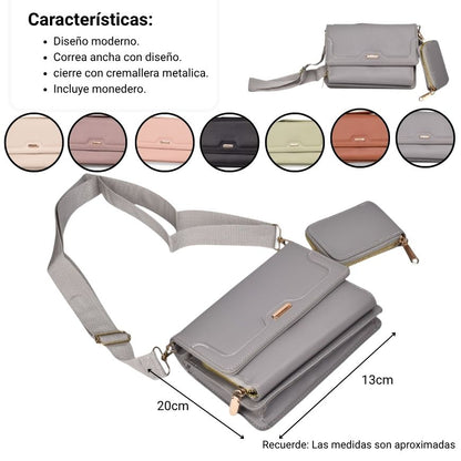 BOLSO PARA DAMA SINTETICO DIFERENTES COLORES DIM: 20X13X6