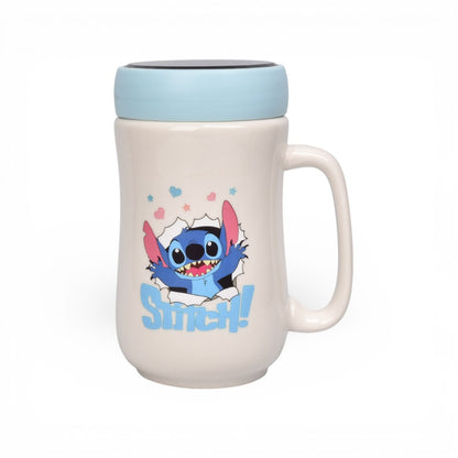 MUG POCILLO CON TAPA CERAMICA PERSONAJE 480ML DIM:7X7X14