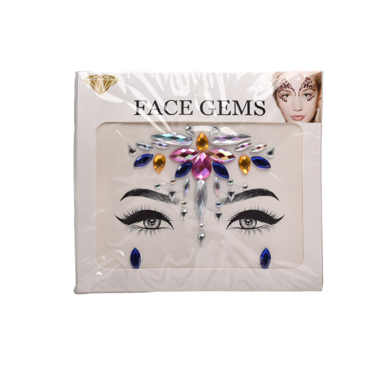 pegatinas faciales gemas decorativas adhesivas