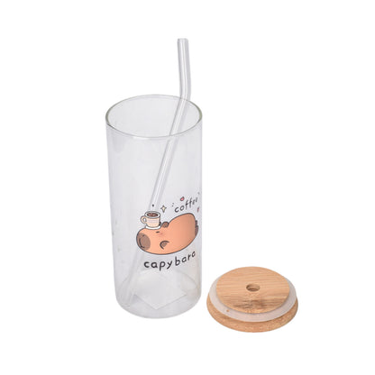 BOTELLA DE VIDRIO CAPYBARA 400ML DIM:14X6