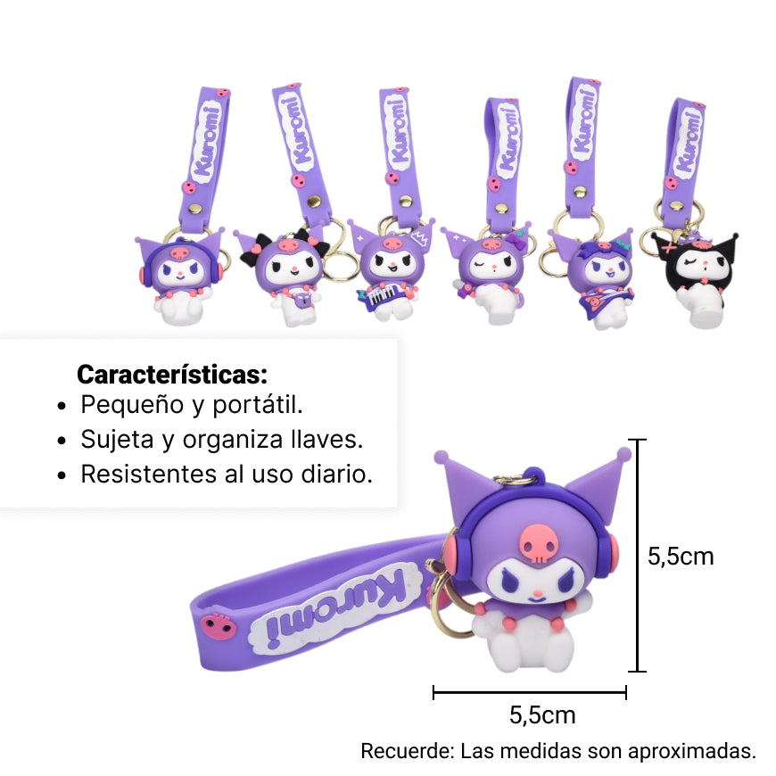 llavero silicona kuromi personaje dim:5