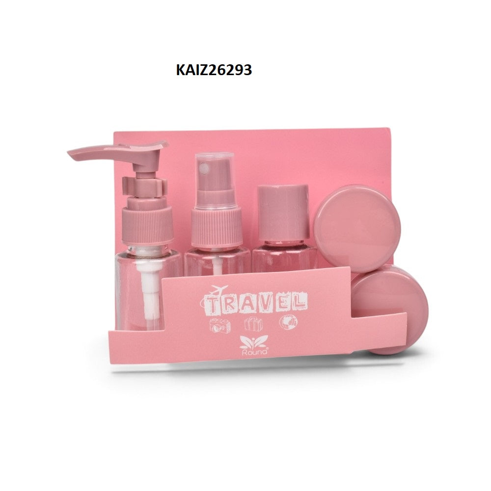 kit 5 envases recargables viajero plastico dim:15x12cm