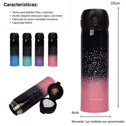 TERMO ACERO INOXIDABLE 500ML DIM: 6X6X22