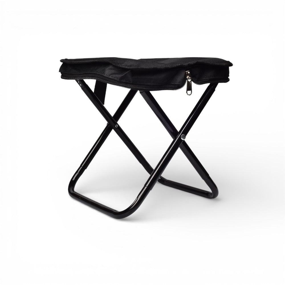 silla metal poliester desplegable negro mediana dim:27x23x26