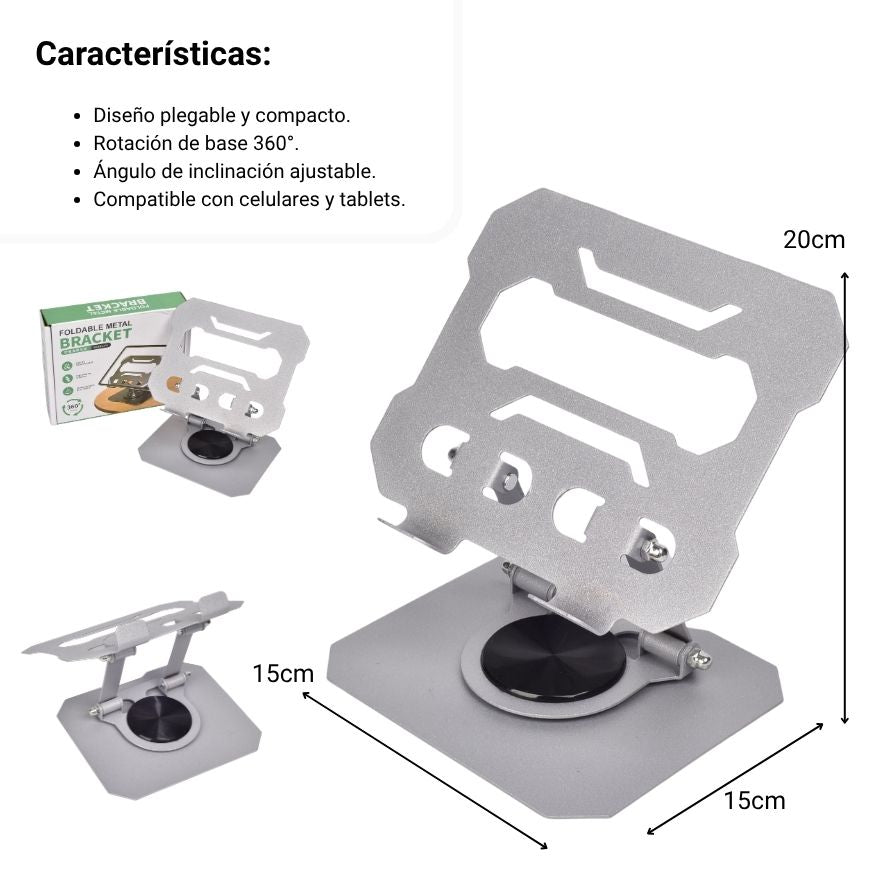 soporte plegable para tablet dim:15x20x15cm