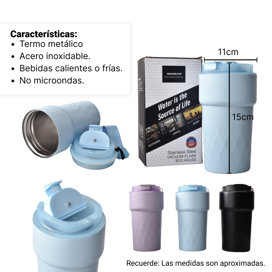termo metalico 510ml con medidor de temperatura bebidas